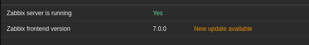 Zabbix frontend version 7.0.0 — not updated